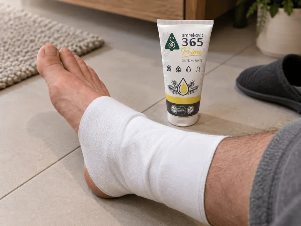 Smrekovit 365 Prima and the Kontakt compress when used on the ankle