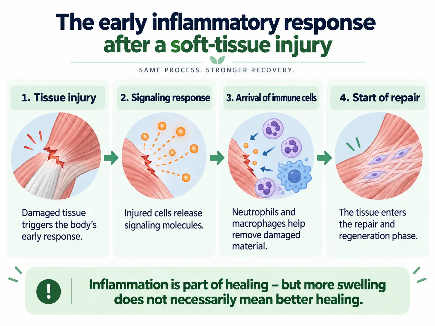Course of the inflammatory response after injury – from tissue damage to the beginning of repair