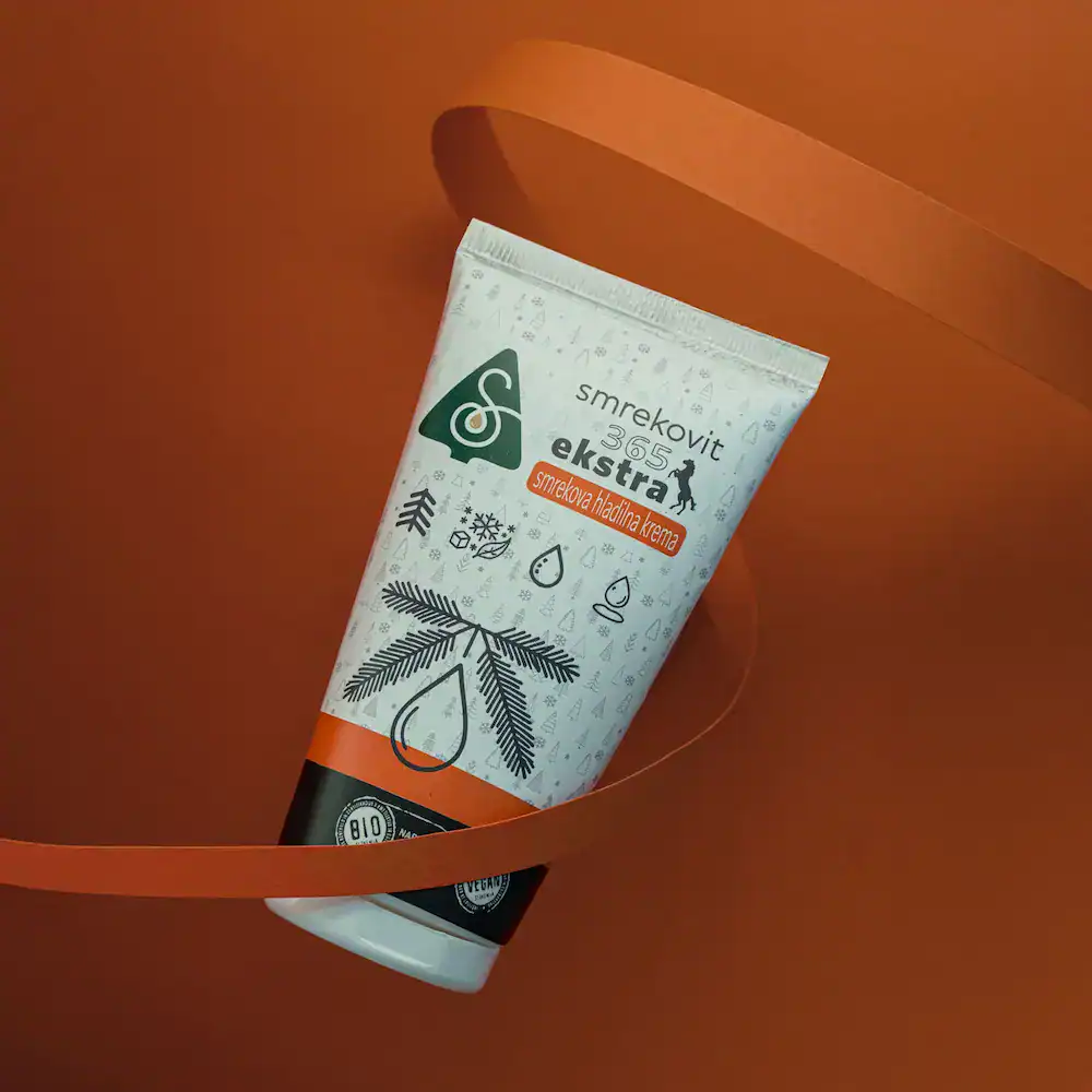 smrekova krema s hladilnim učinkom Smrekovit 365 Ekstra rdeča podlaga