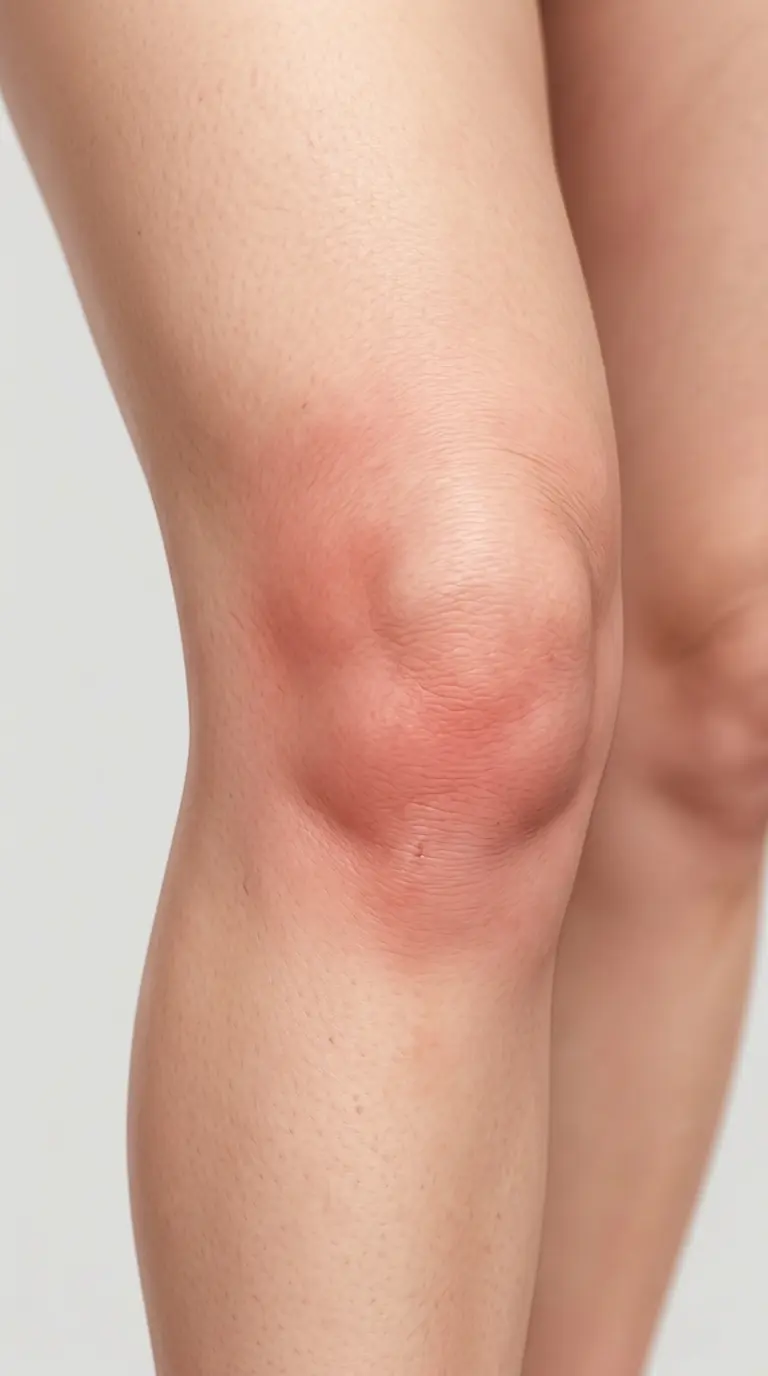 Otečeno koleno kot znak vnetja v sklepu ali poškodbe kolena
